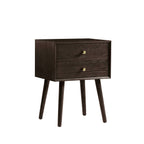 Heidi Oak 2 Drawer Bedside Table - Walnut - DUSK