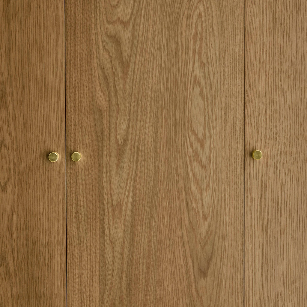 Heidi Oak 3 Door Wardrobe with Drawers - Light Wood - DUSK