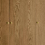 Heidi Oak 3 Door Wardrobe with Drawers - Light Wood - DUSK