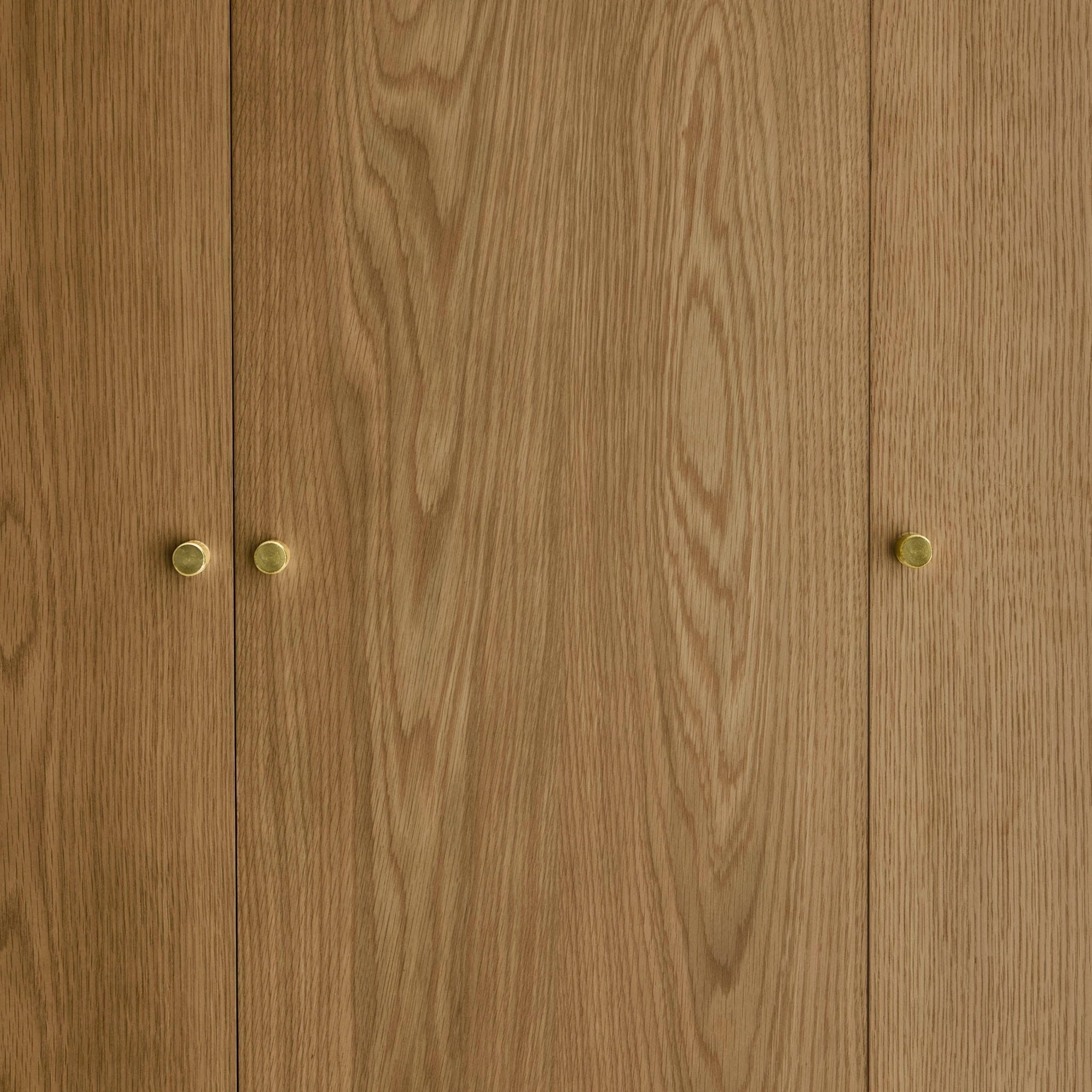 Heidi Oak 3 Door Wardrobe with Drawers - Light Wood - DUSK