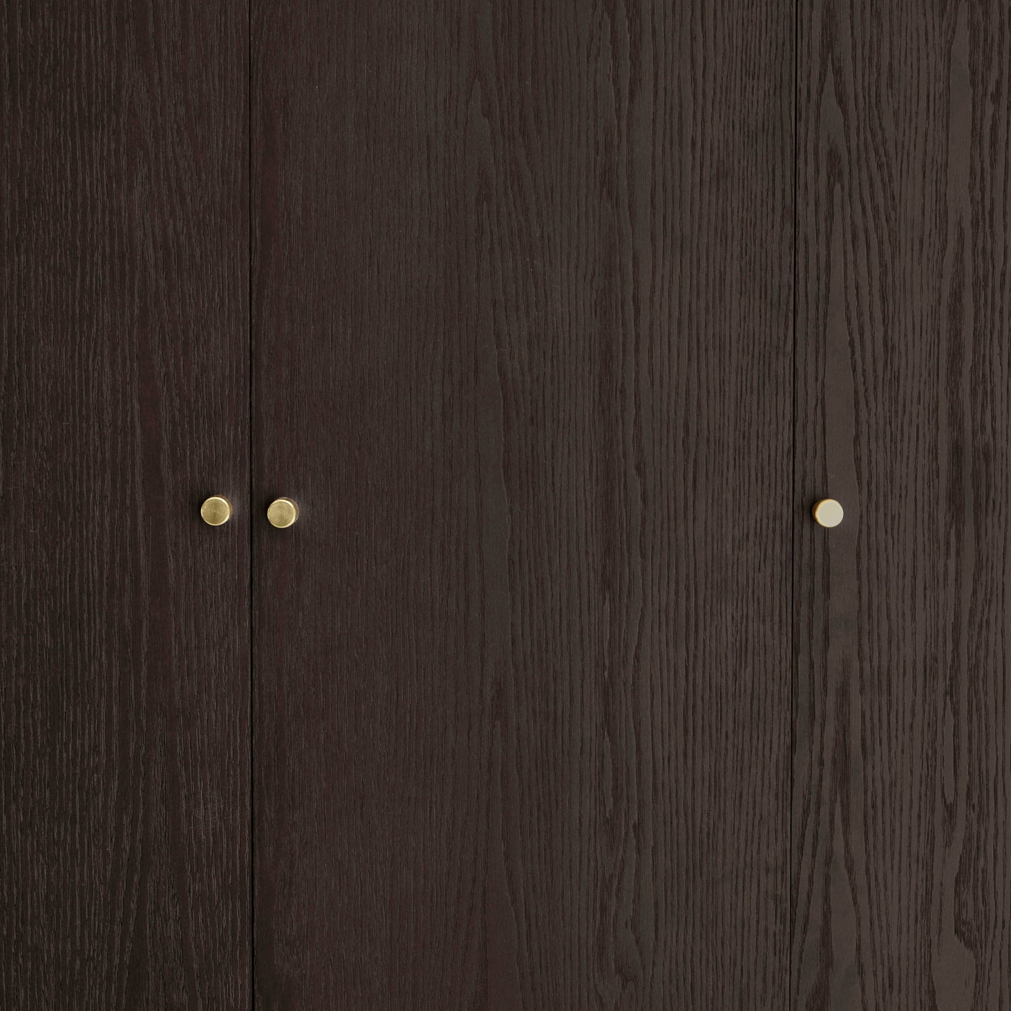 Heidi Oak 3 Door Wardrobe with Drawers - Walnut - DUSK