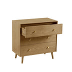 Heidi Oak 3 Drawer Chest - Light Wood - DUSK