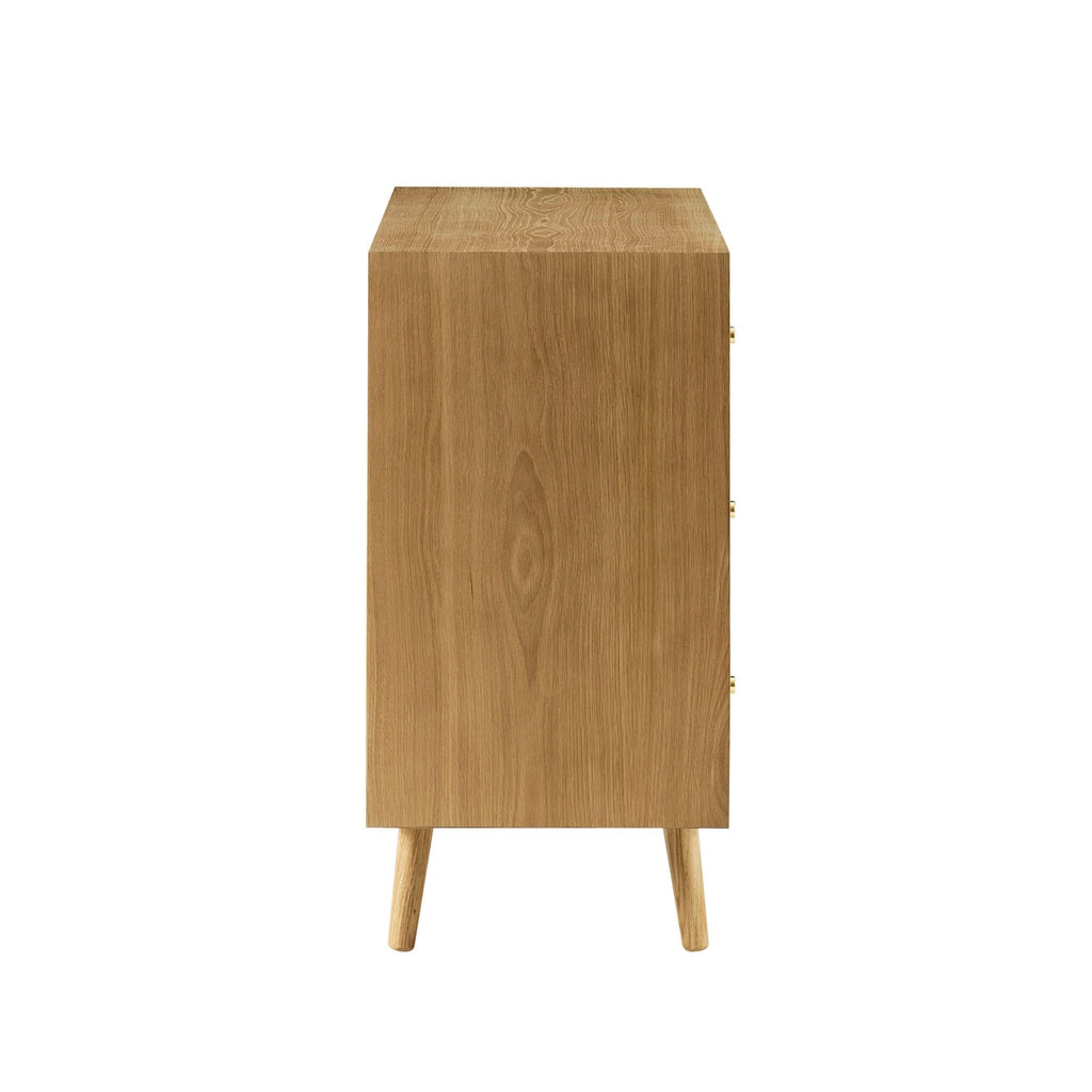 Heidi Oak 3 Drawer Chest - Light Wood - DUSK