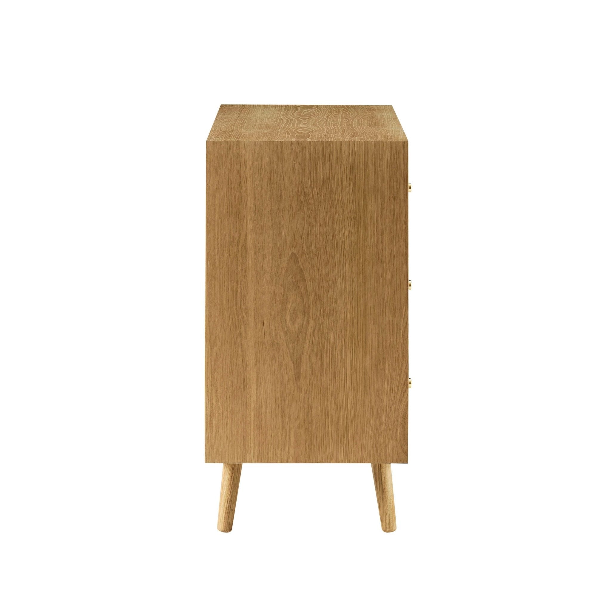 Heidi Oak 3 Drawer Chest - Light Wood - DUSK