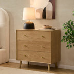 Heidi Oak 3 Drawer Chest - Light Wood - DUSK