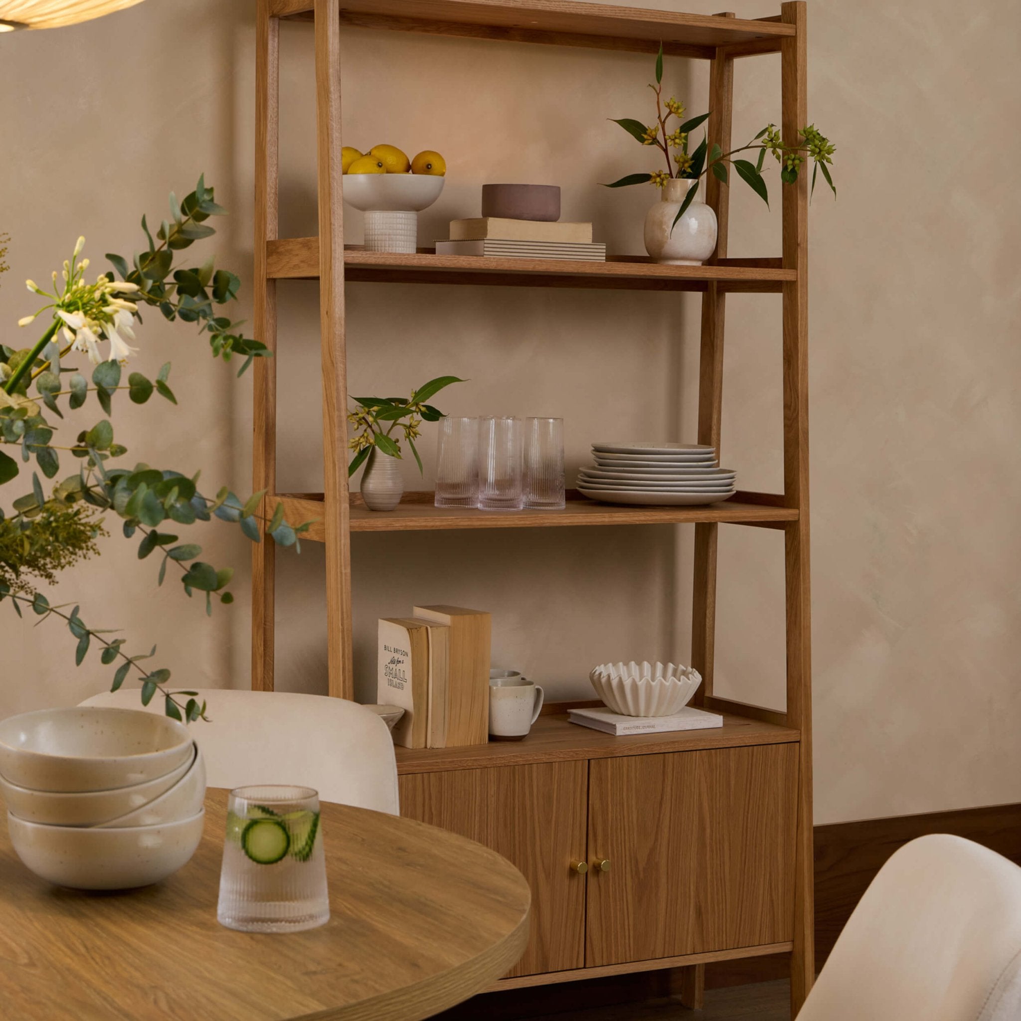 Heidi Oak Display Cabinet - Light Wood - DUSK