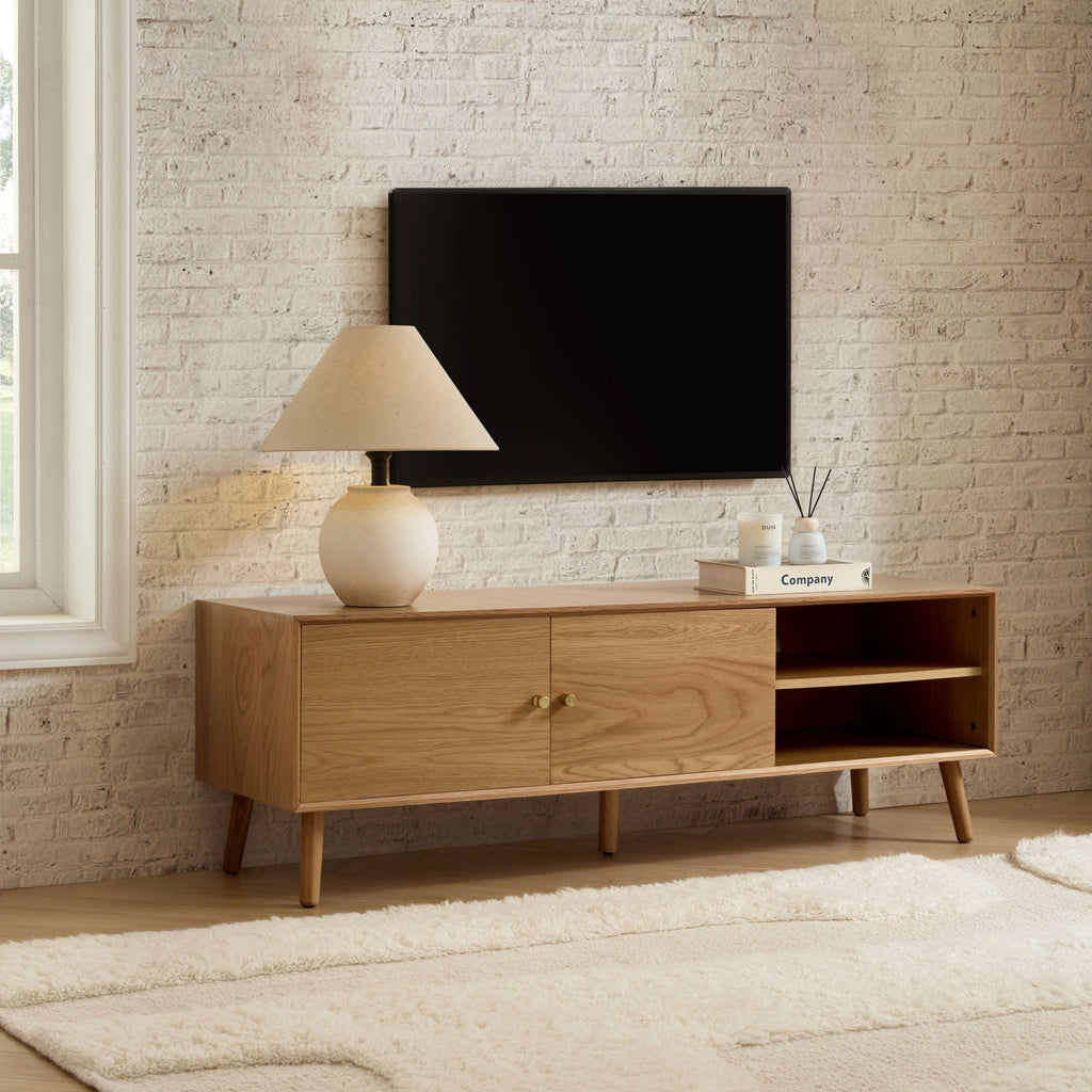 Heidi Oak Tv Unit for TVs up to 60" - Light Wood - DUSK