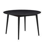 Heidi Solid Oak 4 - 6 Seater Round Dining Table - Black - DUSK