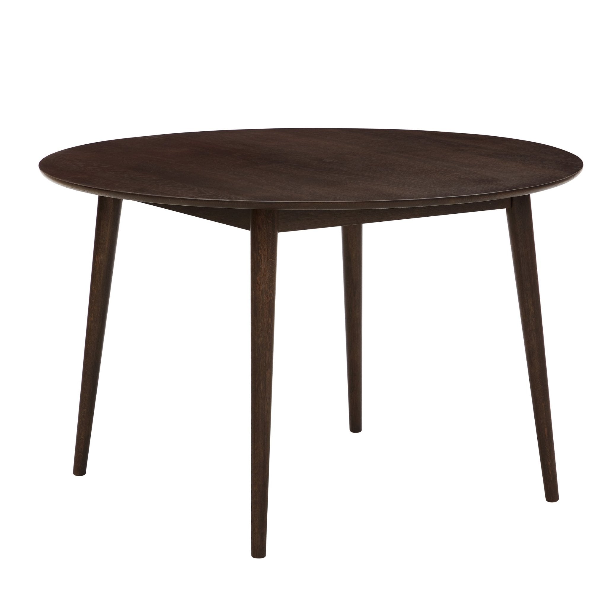 Heidi Solid Oak 4 - 6 Seater Round Dining Table - Walnut - DUSK