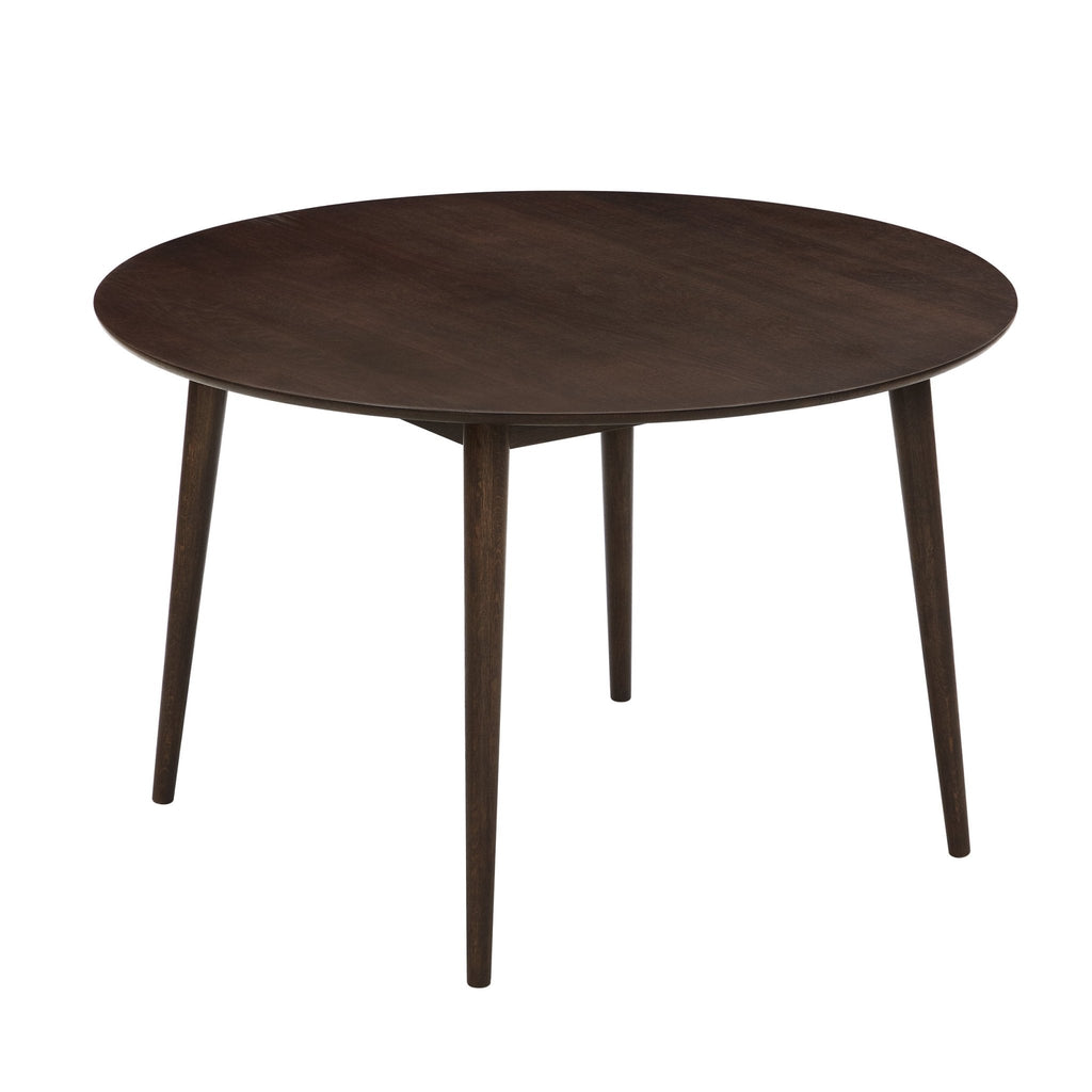 Heidi Solid Oak 4 - 6 Seater Round Dining Table - Walnut - DUSK