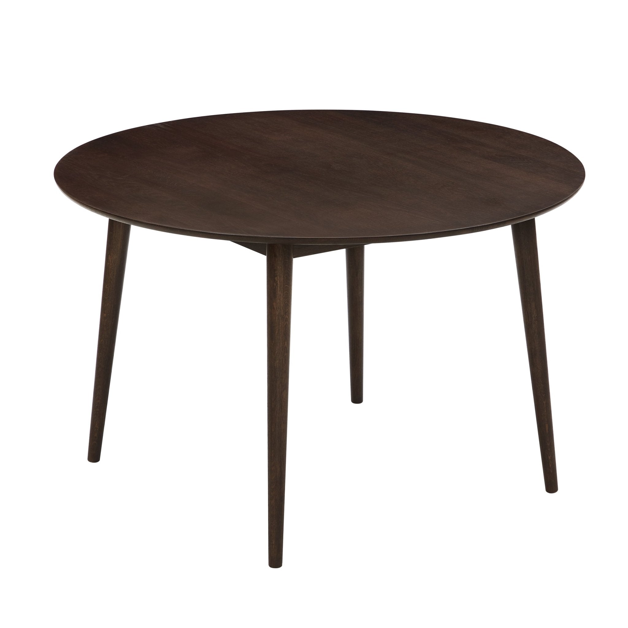 Heidi Solid Oak 4 - 6 Seater Round Dining Table - Walnut - DUSK