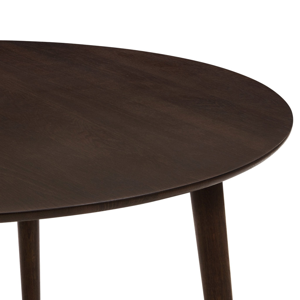 Heidi Solid Oak 4 - 6 Seater Round Dining Table - Walnut - DUSK