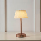 Helena Pleated LED Rechargeable Wireless Lamp - Ivory - DUSK