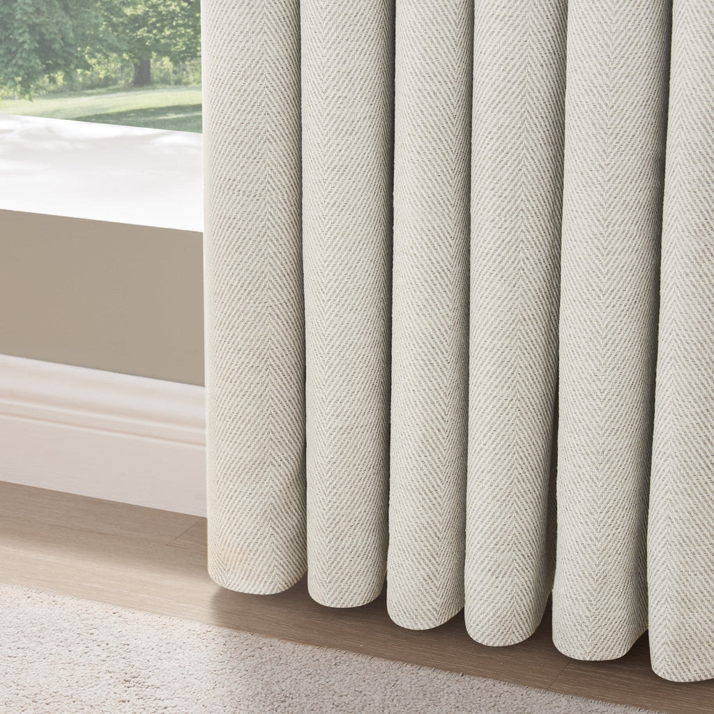 Herringbone Eyelet Curtains - Off White - DUSK
