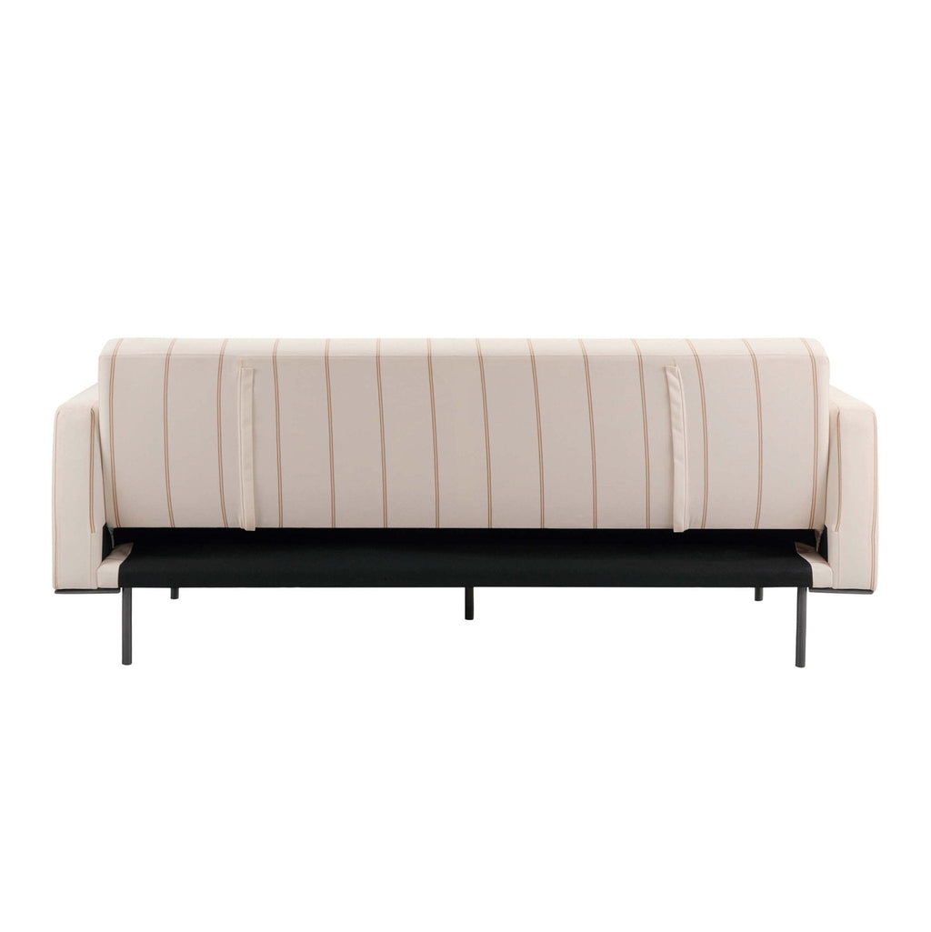 Hudson Click Clack Sofa Bed - Thin Natural Stripe - DUSK