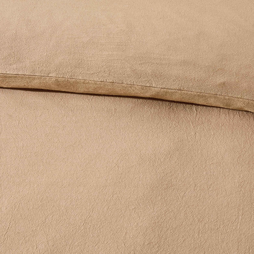 Imogen 100% Cotton Ladder Edge Duvet Cover & Pillowcase Set - Light Taupe - DUSK