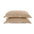 Imogen 100% Cotton Ladder Edge Duvet Cover & Pillowcase Set - Light Taupe - DUSK