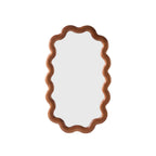 Indie Wavy Wood Mirror - Mid Wood - DUSK