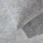 Iris Floral Printed Waffle Duvet Cover & Pillowcase Set - Blue - DUSK