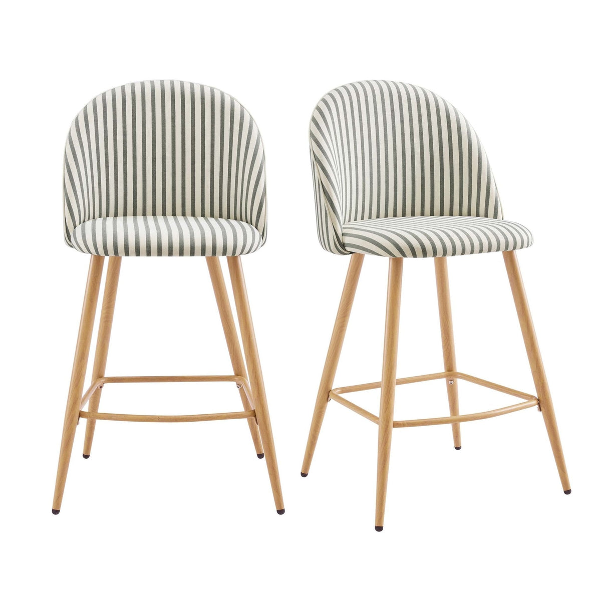 Iris Set of 2 Barstool - Sage Stripe - DUSK