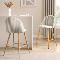 Iris Set of 2 Barstool - Sage Stripe - DUSK