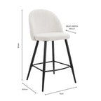 Iris Set Of 2 Barstools - Boucle Ivory/Black - DUSK