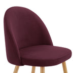 Iris Set Of 2 Barstools - Velvet Berry - Wood Legs - DUSK