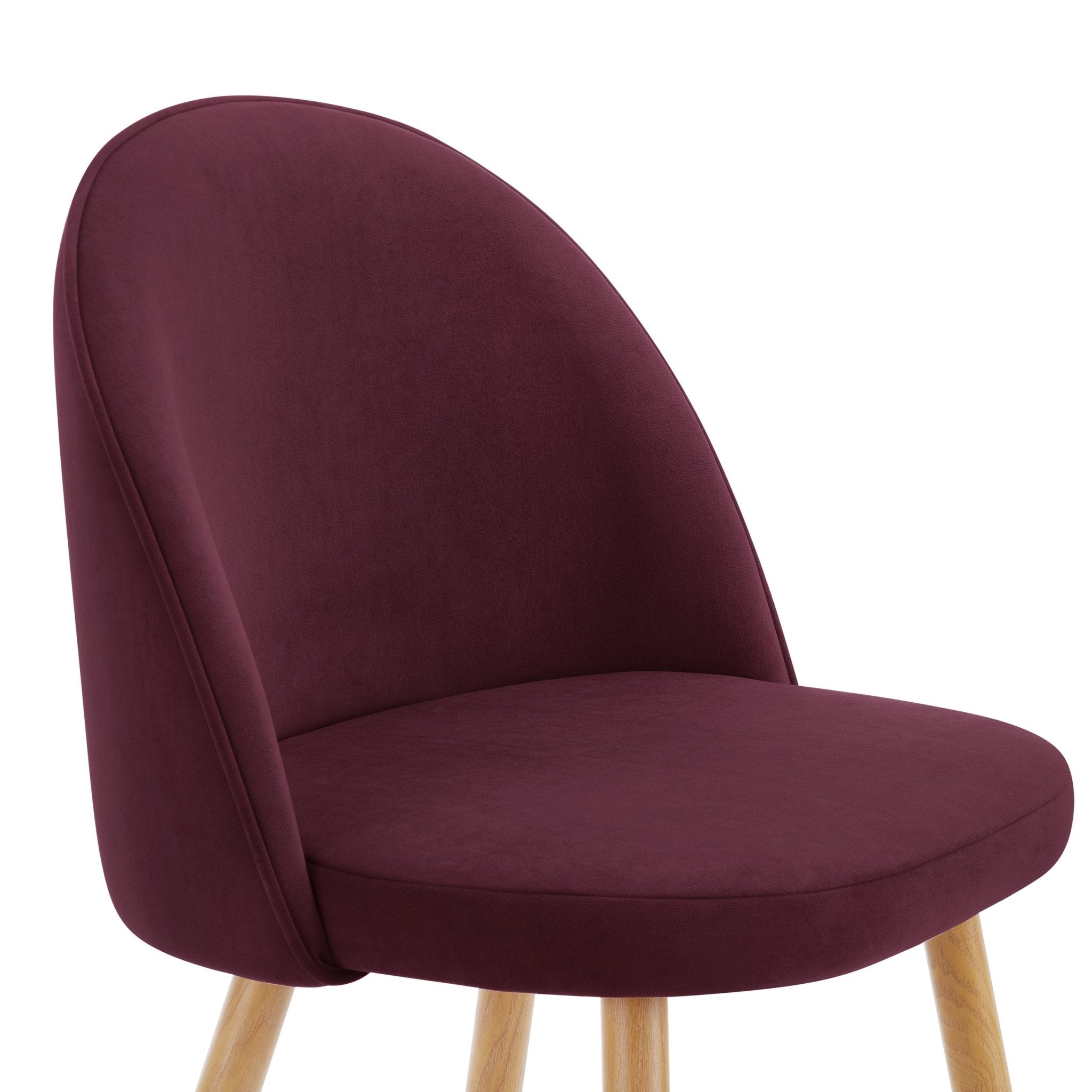 Iris Set Of 2 Barstools - Velvet Berry - Wood Legs - DUSK