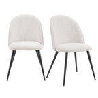 Iris Set Of 2 Dining Chairs - Boucle Ivory - Black Legs - DUSK
