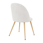 Iris Set Of 2 Dining Chairs - Boucle Ivory - Wood Legs - DUSK