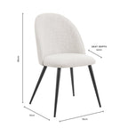 Iris Set Of 2 Dining Chairs - Boucle Ivory/Natural - DUSK