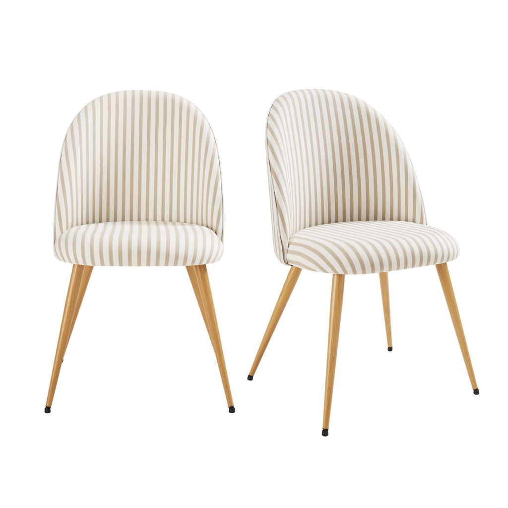 Iris Set of 2 Dining Chairs - Natural Stripe - DUSK