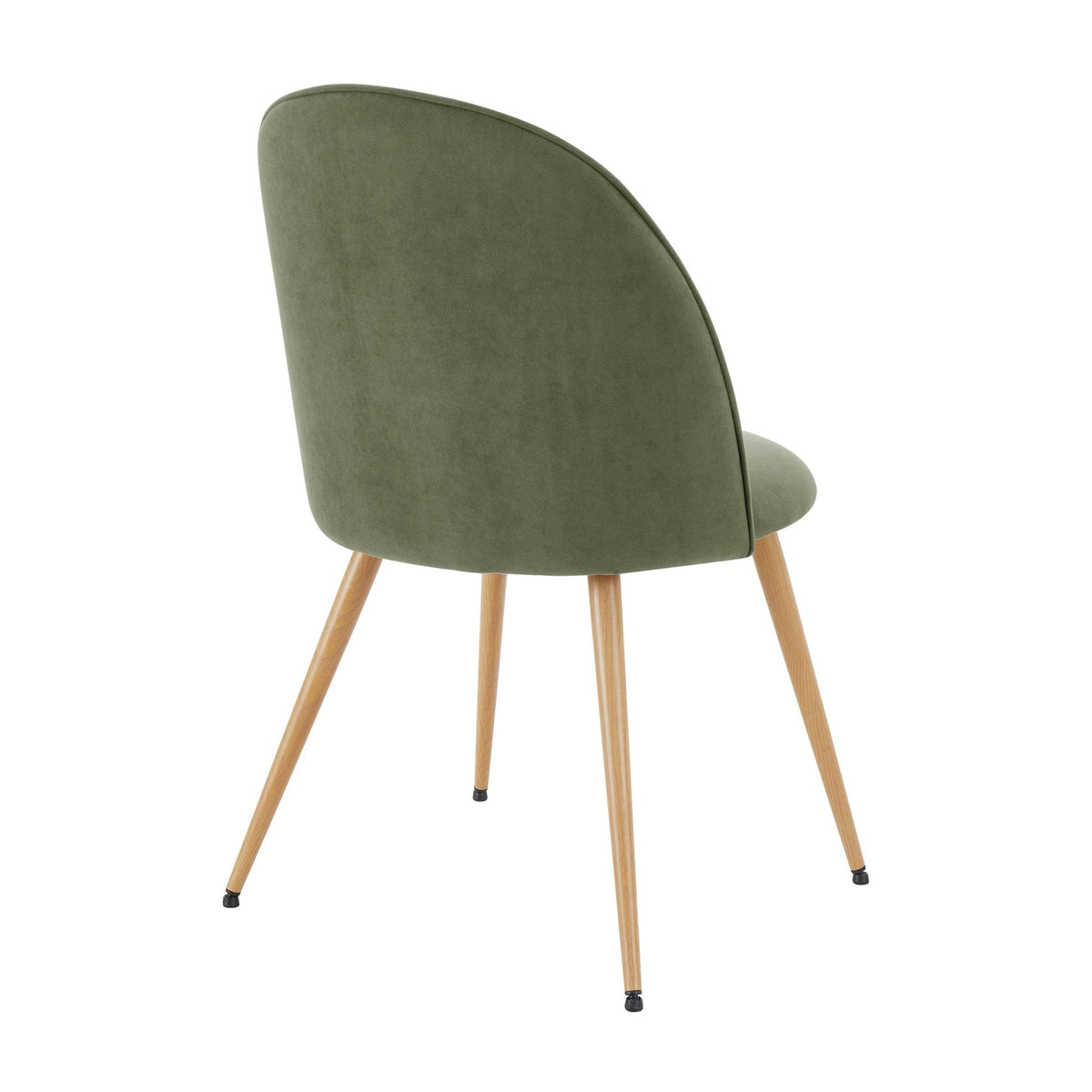 Iris Set Of 2 Dining Chairs - Velvet Sage Green - Wood Legs - DUSK