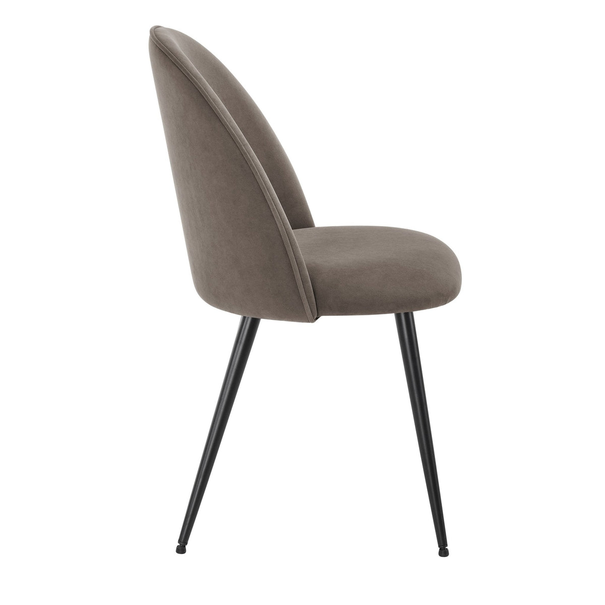 Iris Set Of 2 Dining Chairs - Velvet Taupe - Black Legs - DUSK