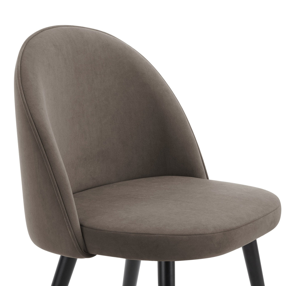 Iris Set Of 2 Dining Chairs - Velvet Taupe - Black Legs - DUSK