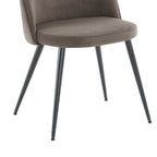 Iris Set Of 2 Dining Chairs - Velvet Taupe - Black Legs - DUSK