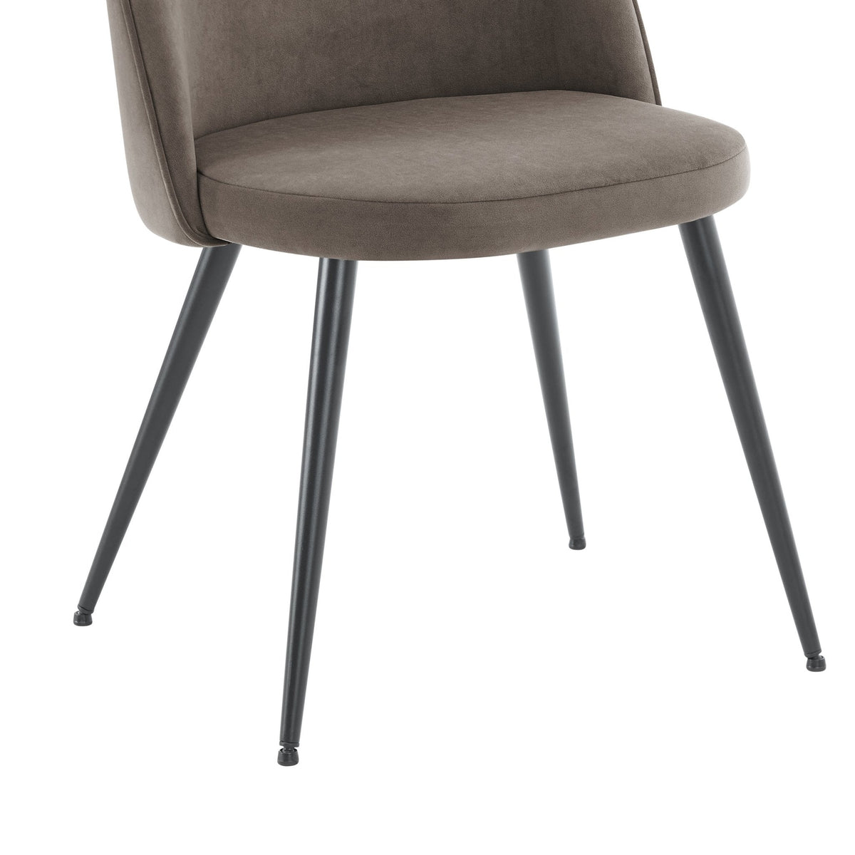 Iris Set Of 2 Dining Chairs - Velvet Taupe - Black Legs - DUSK