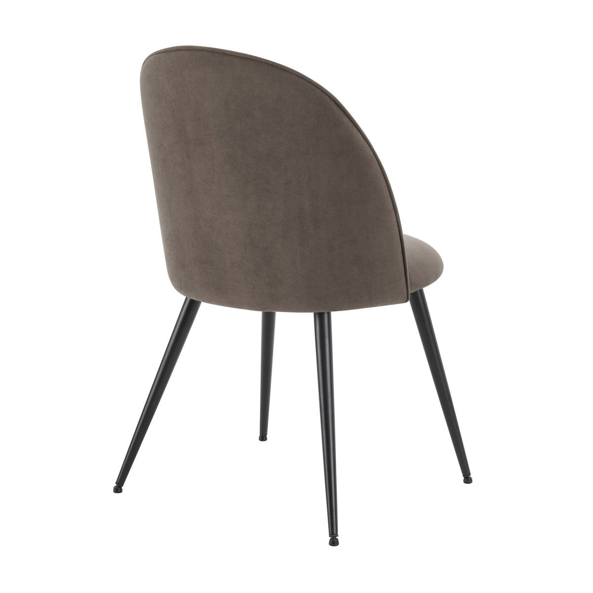 Iris Set Of 2 Dining Chairs - Velvet Taupe - Black Legs - DUSK
