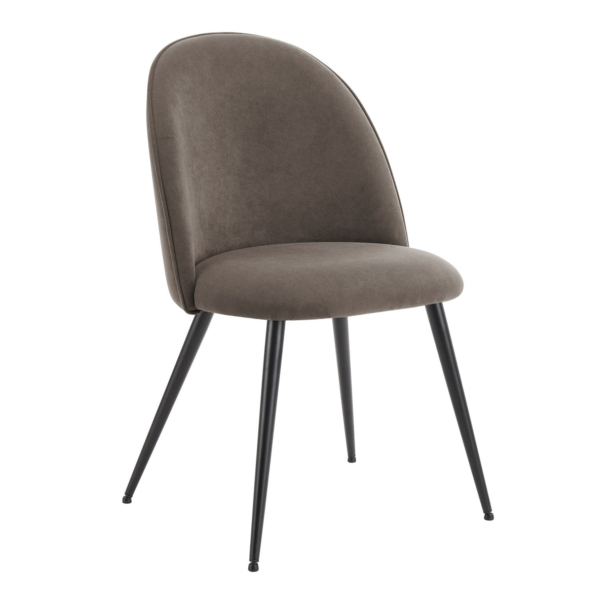 Iris Set Of 2 Dining Chairs - Velvet Taupe - Black Legs - DUSK