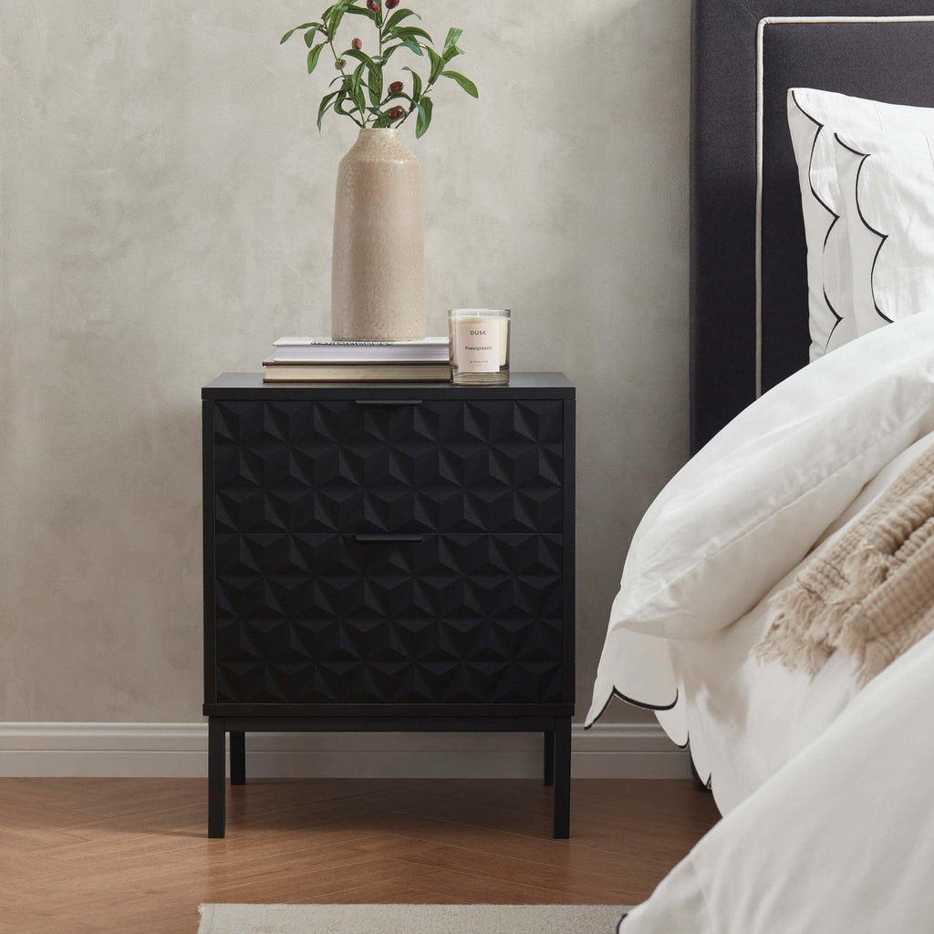 Isabella Bedside Table - Black - DUSK
