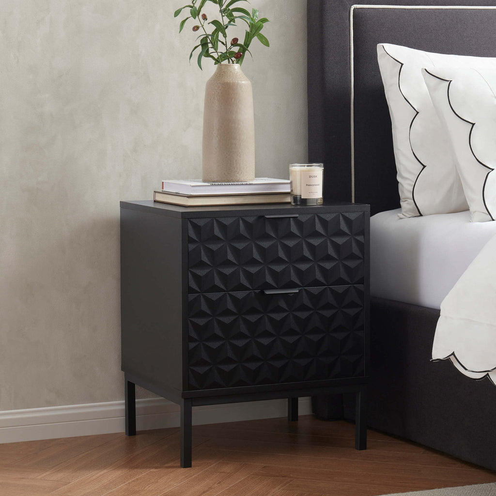 Isabella Bedside Table - Black - DUSK