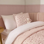 Isabelle Rose Print Quilted Cushion Cover and Bedspread Set - Pink - DUSK