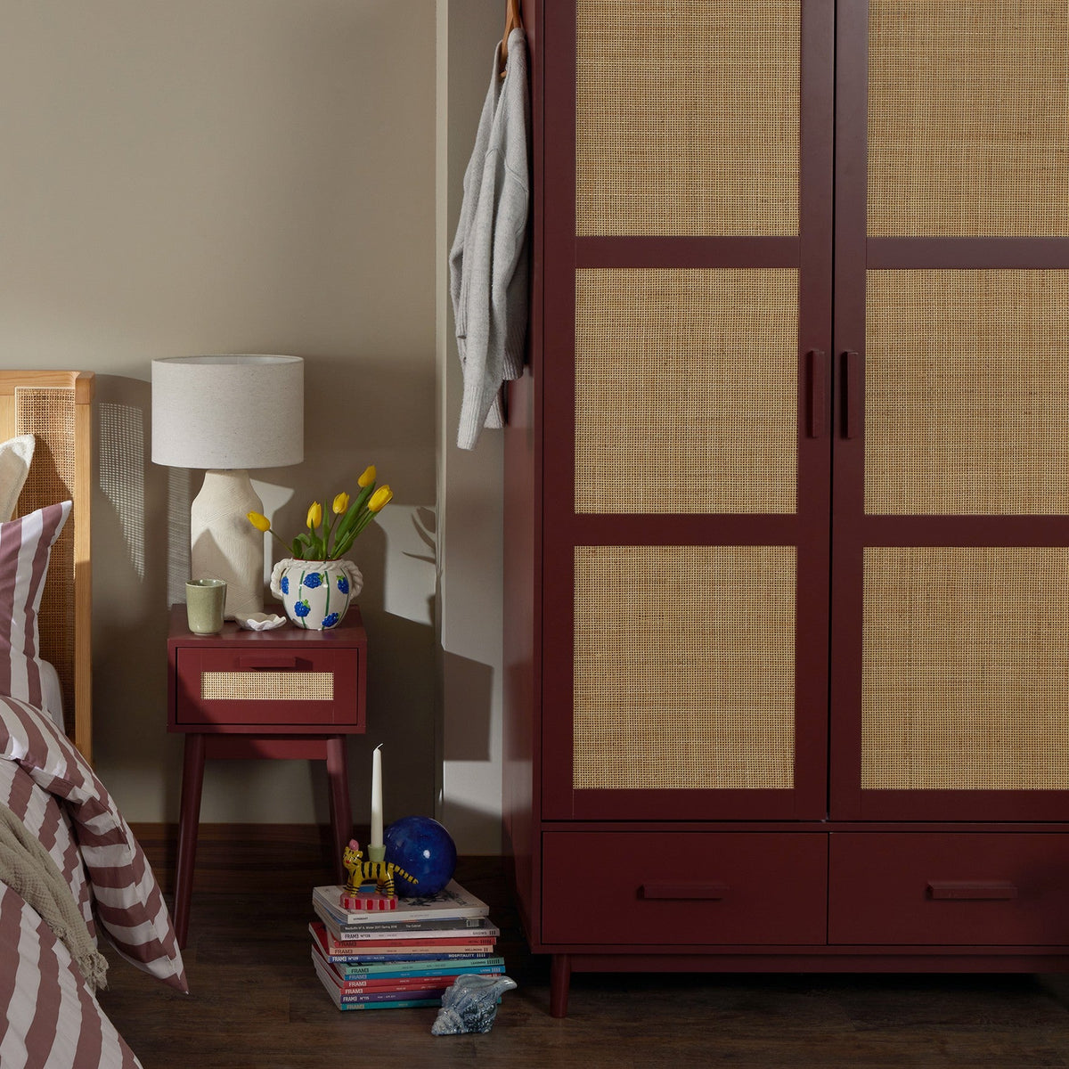 Isla 2 Door Wardrobe - Burnt Red - DUSK