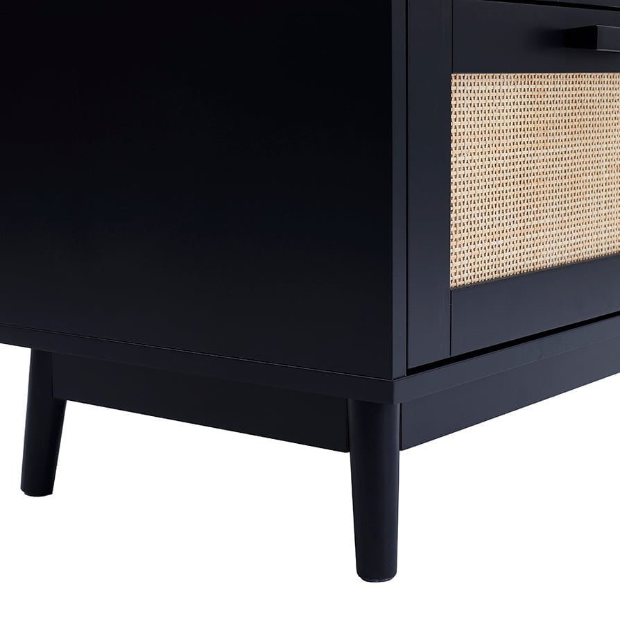 Isla 2 Drawer Bedside Table - Black - DUSK
