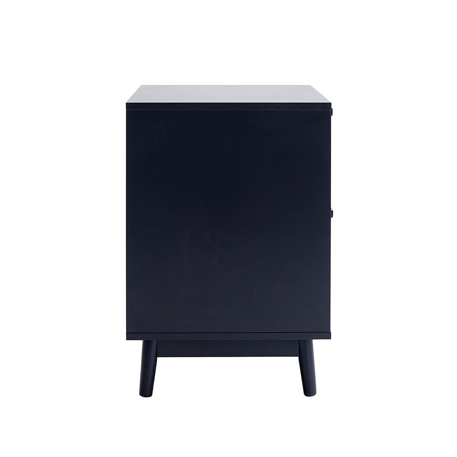 Isla 2 Drawer Bedside Table - Black - DUSK