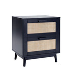 Isla 2 Drawer Bedside Table - Black - DUSK