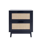 Isla 2 Drawer Bedside Table - Black - DUSK