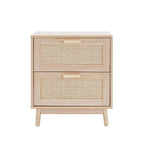 Isla 2 Drawer Bedside Table - Natural - DUSK