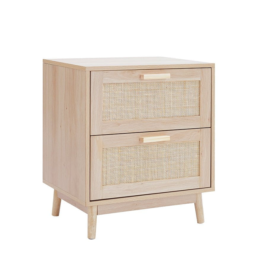 Isla 2 Drawer Bedside Table - Natural - DUSK