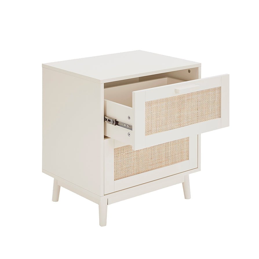 Isla 2 Drawer Bedside Table - Stone - DUSK